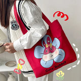 Rabbit Canvas Bags for Women Large Capacity Cotton Cloth Shoulder Bags
