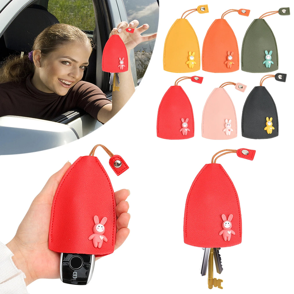 Rabbit Pull Type Key Bag PU Leather Key Wallets Car Key Holder Case