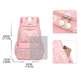 Flower Rabbit Print School Backpack Laptop Travel Bag for Teenagers