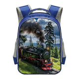 Train Pattern Kids Backpack School Bag for Boys