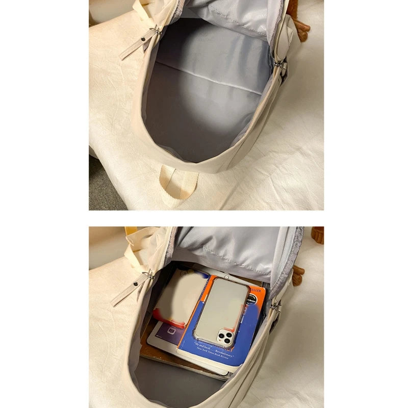 Solid Youth Bookbag Student Girls Boys Casual Large Capacity School Travel Bag