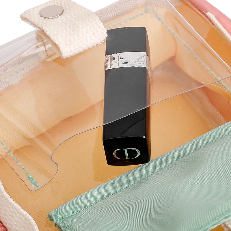 Transparent Women Nylon Backpacks PVC Female School Bag for teenage girls