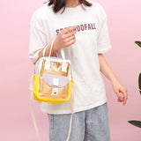 Transparent Women Nylon Backpacks PVC Female School Bag for teenage girls