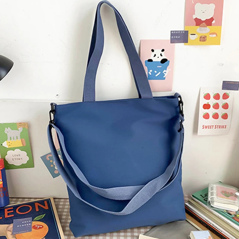 Large Capacity Tote Bags Canvas Shoulder Bags Girls Student School Book Bag