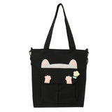 Large Capacity Tote Bags Canvas Shoulder Bags Girls Student School Book Bag