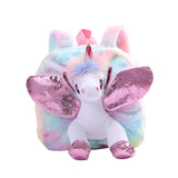 Cartoon Unicorn Doll Plush School Backpack for Girls