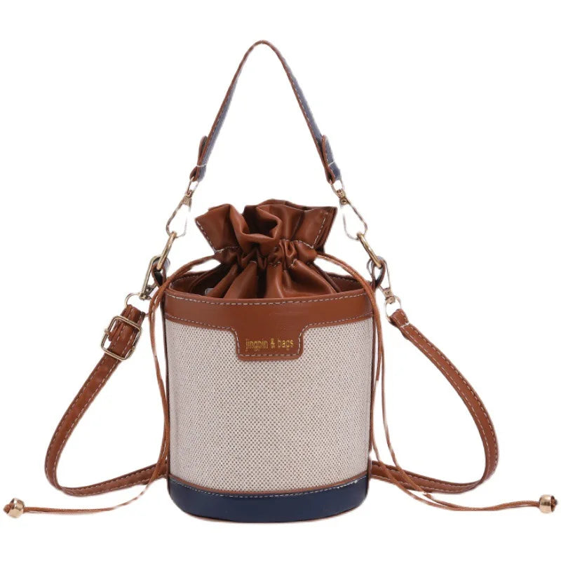 Casual Drawstring Faux Leather Crossbody Bag for Women