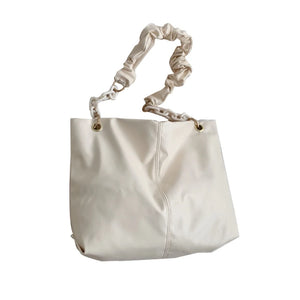 D0LF Women's Chain Shoulder Bag PU Leather Underarm Bag