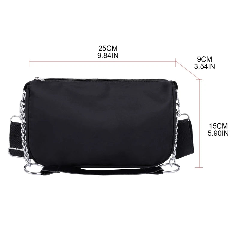 D0LF Nylon Crossbody Bag with Zipper Storage Pouch