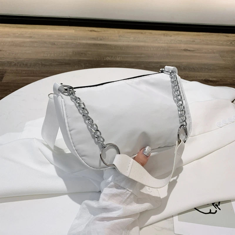 D0LF Nylon Crossbody Bag with Zipper Storage Pouch