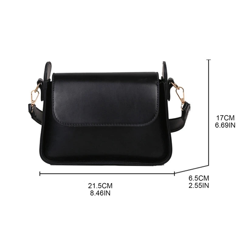 D0LF PU Leather Women Shoulder Underarm Bag Small Square Flap Handbags Tote