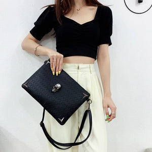 Skull Clutch Bag Ghost Head Shoulder Bag Punk Retro Wrist Bag