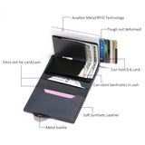 Mens Metal Anti-theft Short Leather Wallet