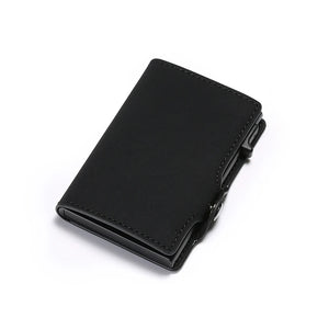 Mens Metal Anti-theft Short Leather Wallet