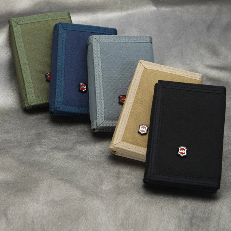 RFID Canvas Men Wallets Slim Thin Wallet Zipper Money Bag
