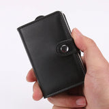 RFID Pull-out CardHolder Men Wallets Slim Metal Wallet Male Vintage Smart Purse