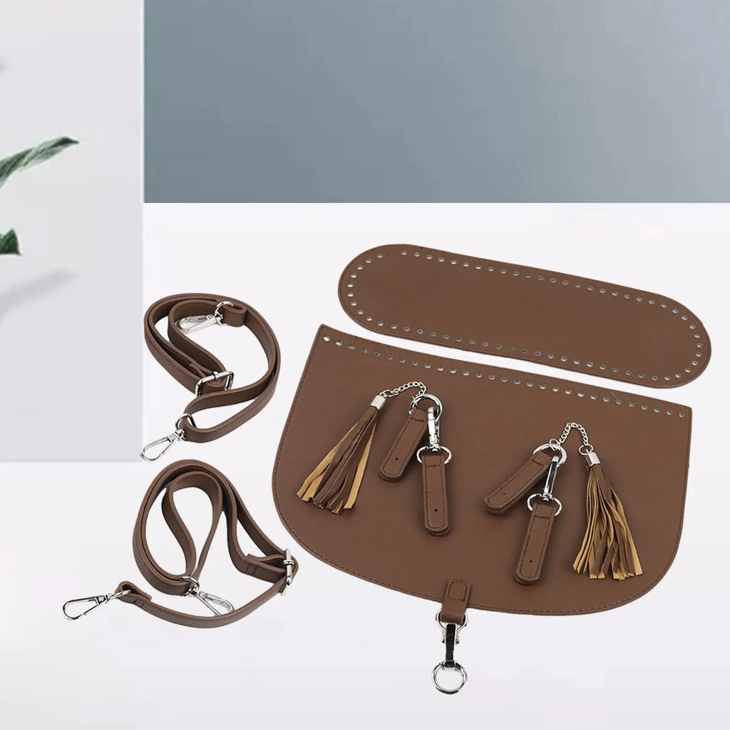 DIY PU Bag Knitting Set Cover Shoulder Strap Crochet Bag Purse Making