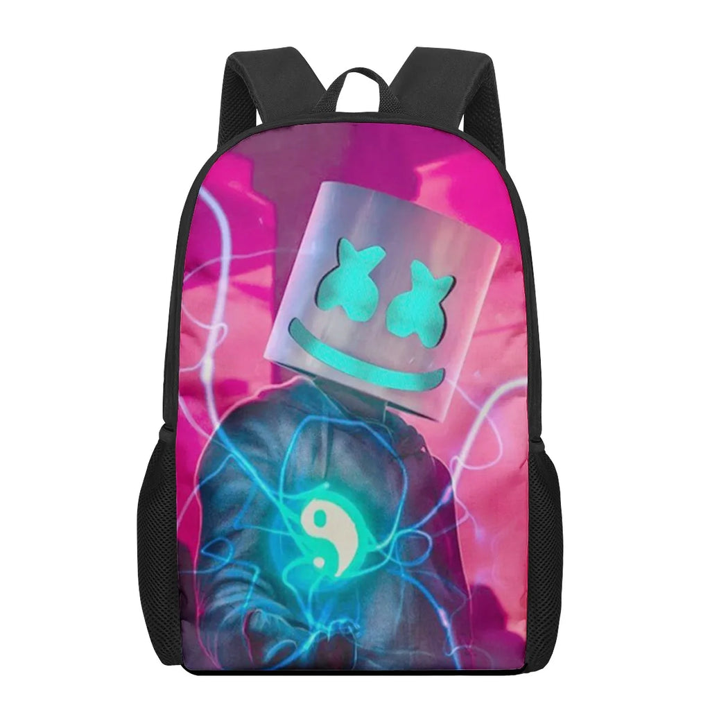 DJ Marshmello 3D Print Kids Backpack Schoolbags For Boys Girls