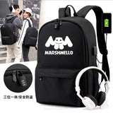 USB Backpack School Book Bags Fans Travel Bags Laptop Chain Backpack