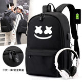 USB Backpack School Book Bags Fans Travel Bags Laptop Chain Backpack