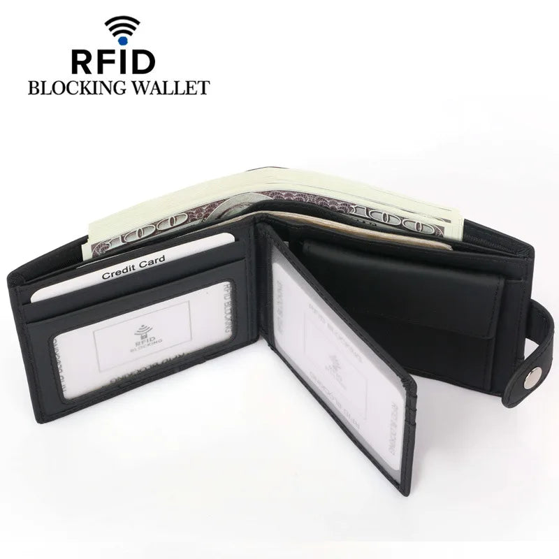 RFID Leather Men's Wallet European & American Style