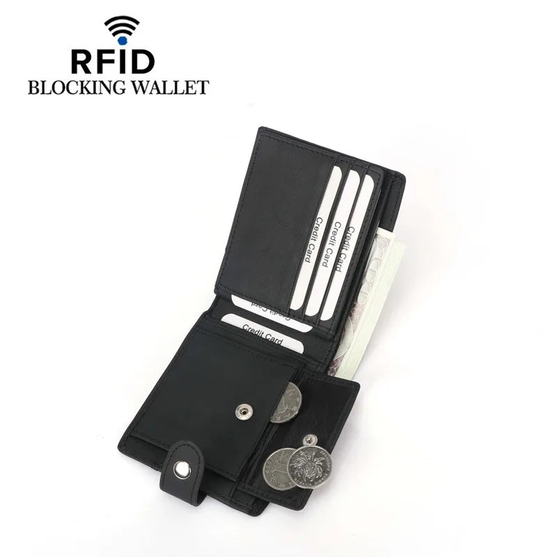 RFID Leather Men's Wallet European & American Style