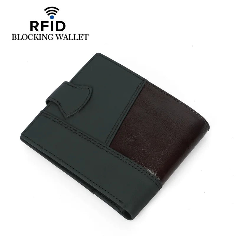 RFID Leather Men's Wallet European & American Style