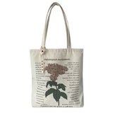 Large Capacity Shopping Shoulder Bags Female Plant Letters Printing Tote Bags