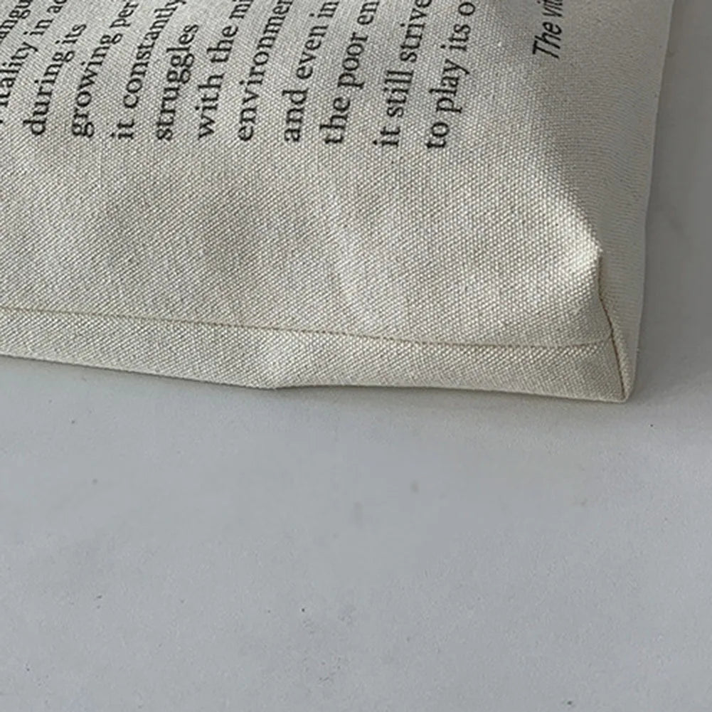 Large Capacity Shopping Shoulder Bags Female Plant Letters Printing Tote Bags