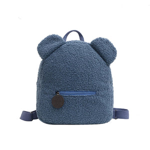 Cartoon Fleece Shoulder Mini Backpack - Autumn Casual Bag