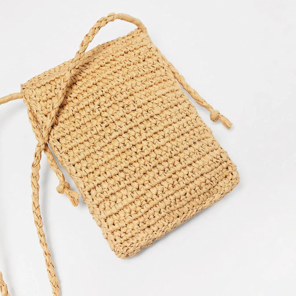 Daisy Flower Straw Small Phone Bag Ladies Shoulder Bag Crossbody Messenger Bags
