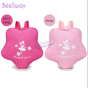 Kids Pink Ballet Backpack Star Shape Girls Dancing Ballerina Print