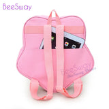Kids Pink Ballet Backpack Star Shape Girls Dancing Ballerina Print