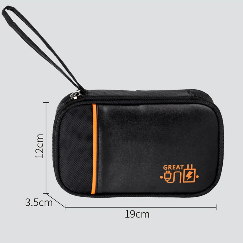 Data Cable Storage Bag Lightweight Portable Zipper Women Clutch