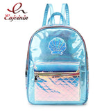 Sequin Cartoon Pattern PVC Backpack - School Travel Shoulder Bag