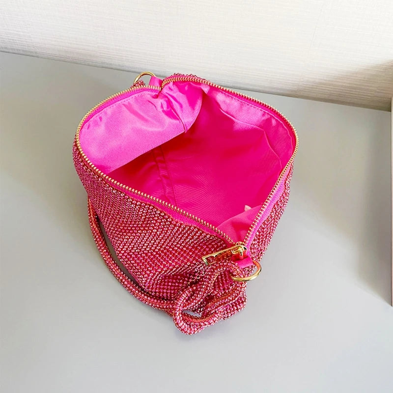Mesh Rhinestone Shoulder Bag Clutch Purses Evening Bag