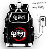 Demon Slayer Backpack Giyuu Kimetsu no Yaiba USB Chargeable School Bags