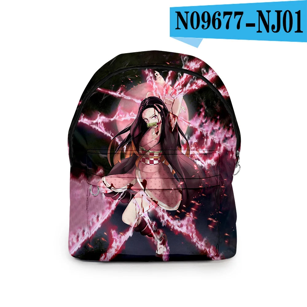 Demon Slayer 3D Print Backpack Hot Anime Cartoon Casual Women Nylon