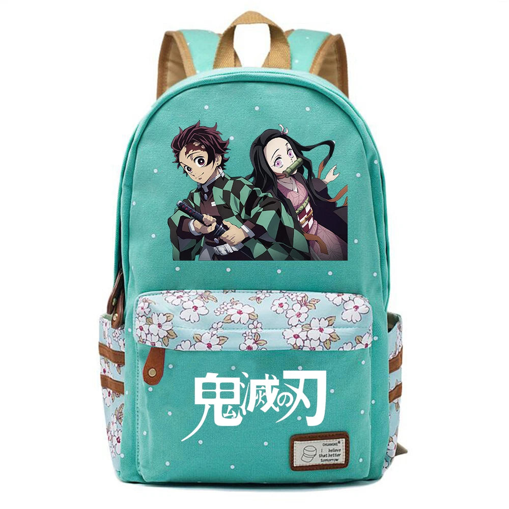 Demon Slayer Kimetsu No Yaiba Canvas Backpack Unisex Packsack