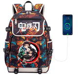 Demon Slayer Kimetsu no Yaiba Backpack USB Charging Knapsack Unisex Packsack