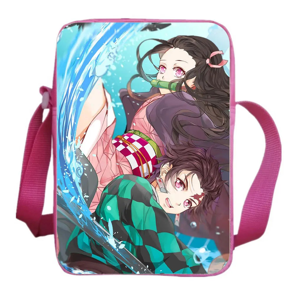 Demon Slayer Messenger Bag School Cartoon Crossbody Harajuku Casual Shoulder Bag
