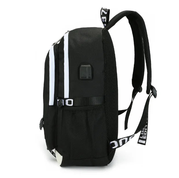 Demon Slayer Print USB Charging Teen Backpack