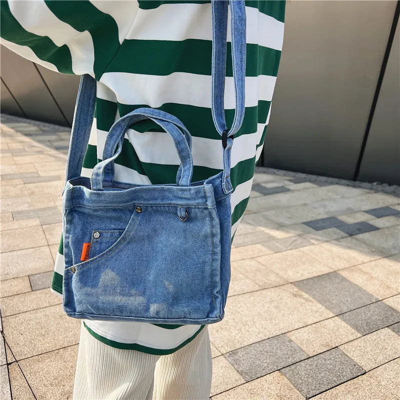 Casual Denim Crossbody Bag for Women Ladies Handbag