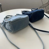 Denim Jeans Shoulder Crossbody Bag Large Capacity Shopping Handbag