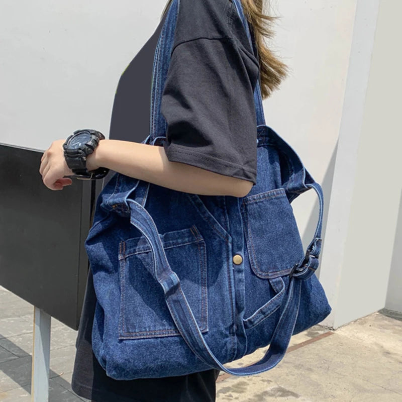 Denim Shoulder Bags Women Casual Jeans Handbags