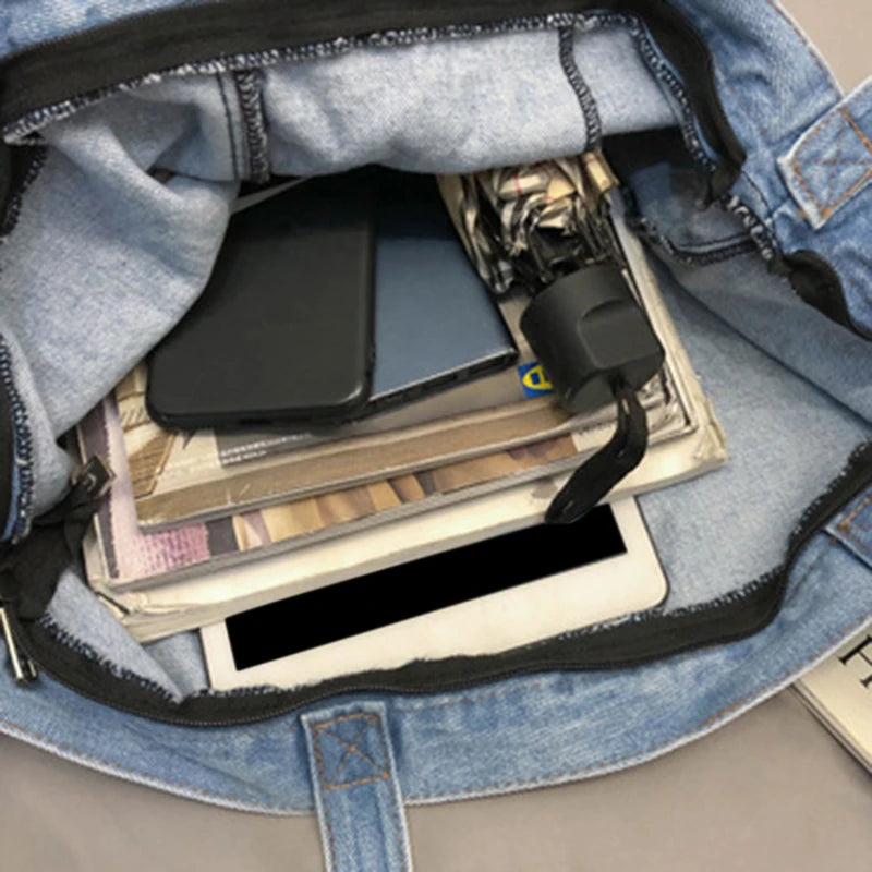 Denim Shoulder Bags Women Casual Jeans Handbags