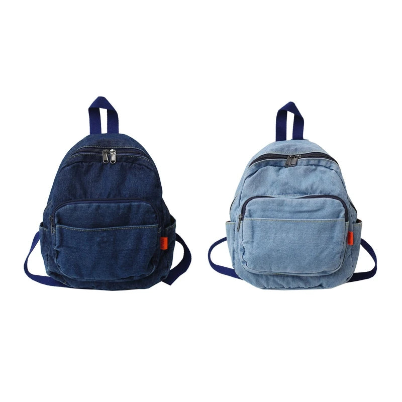 Denim Women Backpack High Capacity for Teenager Girls Rucksack