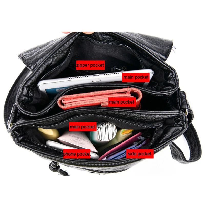 Soft Leather Shoulder Bag Women Messenger Crossbody Bag