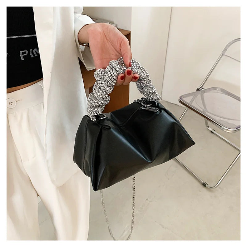 Casual Chain Crossbody Bag Women Shoulder Handbag PU Messenger Bag