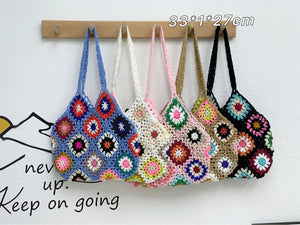Braided Crochet Shoulder Bag Ethnic Style Large Capacity Beach Bucket Purse